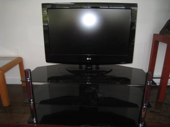Glass And Chrome TV Stand