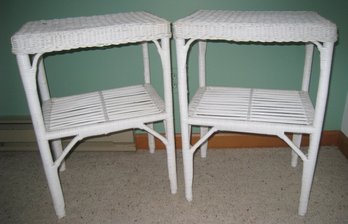 Pair Of Wicker Side Tables