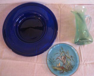 Art Glass In Hues Of Blues And Green