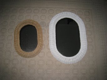 Pair Of Wicker Oval Mirrors
