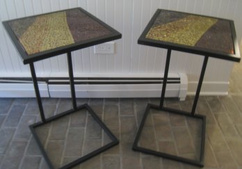 Pair Of Mosaic Side Tables