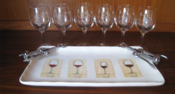 Wine Tray With Stemware