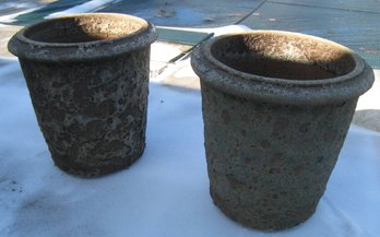 2 Cement Flower Pots