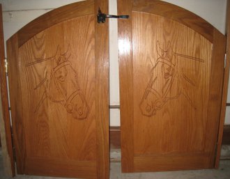 Carved Horse Head Motif Doors