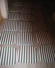 Classic Hunter Green And White Striped Chair Pads
