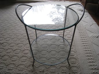 Wrought Iron And Glass Accent Table
