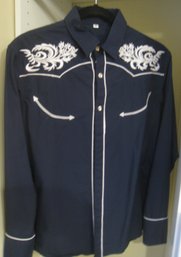 Western Style Embroidered Cotton Shirt W/Sm