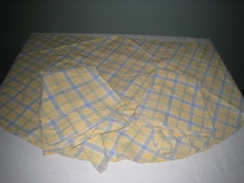 Yellow Plaid  Round Table Linens