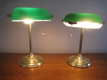 Pair Of Bankers Lamps