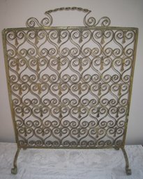 Vintage Decorative Painted Fire Screen
