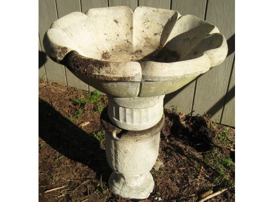Lot Of 3 Cement Water Fountain Pieces