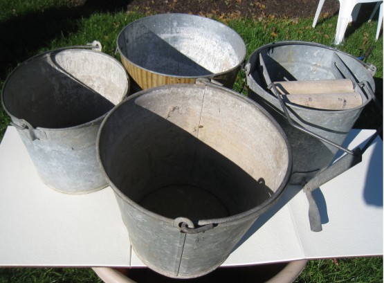 4 Galvanized Buckets