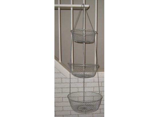 Three Tier Hanging Basket- Great For Kitchen, Crafts Or Kids Room!