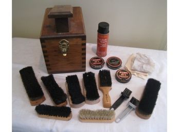 Wooden Shoe Shine Kit By Stafford