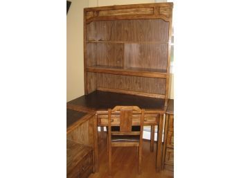 Corner Desk, Hutch Top/book Shelf & Matching Chair
