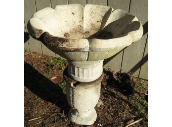 Lot Of 3 Cement Water Fountain Pieces