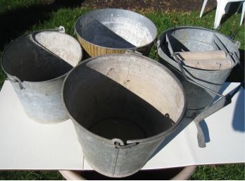 4 Galvanized Buckets