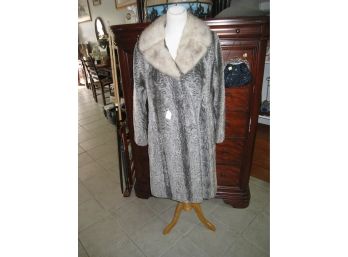 Vintage Shearling Lamb Coat With Mink Collar By Russel Taylor