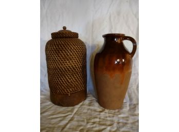 Woven Urn And Pitcher