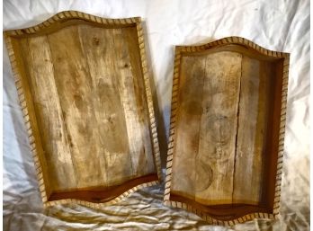 Fantastic Pair Of Wooden Trays To Serve Your Guests Or Family