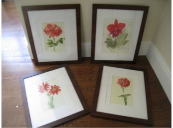 Set Of 4 Floral Prints