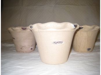 Three Hand Thrown Clay Pots