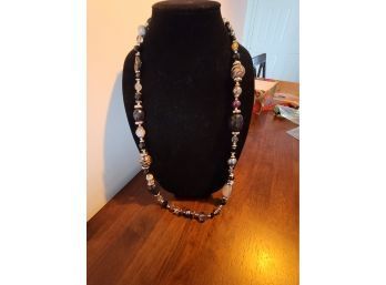 Chunky Glass And Bead Necklace