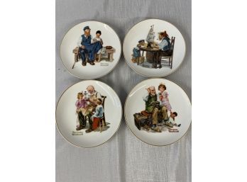 Norman Rockwell 4 Collectible Plates