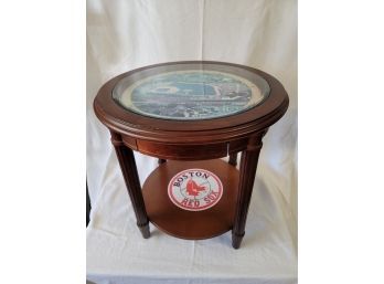 For That Die Hard Boston Red Sox Fan! Glass Top End Table