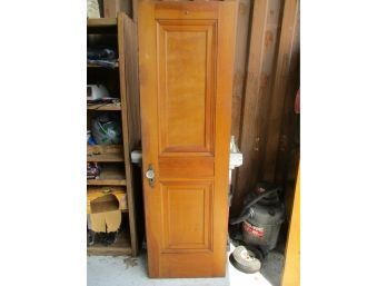 2 Vintage Solid Wood Doors With Glass Door Knobs