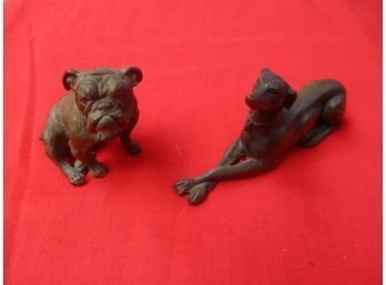 Bulldog And Greyhound Bronze Pieces