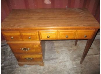 Antique Wooden Writing Desk 4 Drawers