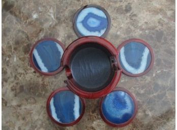 Drinks On The Rocks! -Geode Style Coasters Royal Blue