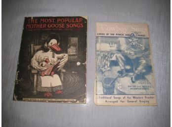 Vintage Song Books -Cowboy & Mother Goose
