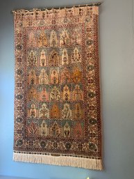 Vintage Indonesian Silk Wall Tapestry