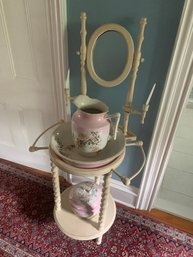 Antique Victorian Wash Station With Swivel Mirror