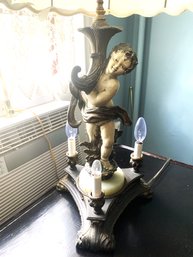 Vintage Table Lamp With Angel - 4 Light Lamp