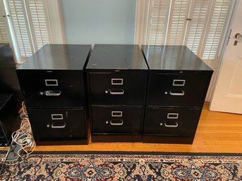 Lot Of (3) Legal Sized Metal Filing Cabinets