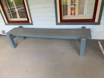 Set Of Plank Outdoor Benches