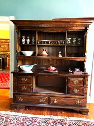 Colonial Style Antique Wood  Farmhouse Hutch