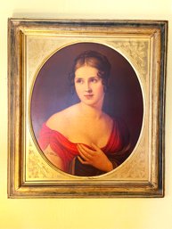 Painting Of A Lady - Reproduction - Ornate Wood Frame