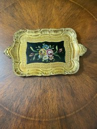 Gold Leaf Decorative Hand Painted Wood Tray