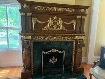 Ornate Fireplace Mantle - Gold Ornamentation