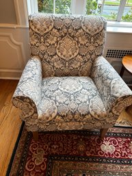 Pier I Gray & Ivory Floral Patterned Sitting Chair