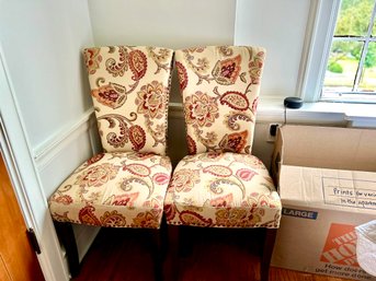 Pair Of Sitting Chairs With Nailhead Design