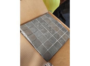 12x12x2 Uline Gray Tile Full Box, 1/4 Box Of Sage Glass Subway Tile