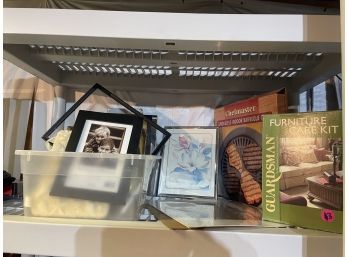 Frames, Bowl, Trivial Pursuit Game, Baseball Gloves, Massager, Plastic Platter