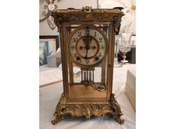 Ansonia Vintage Brass Pendulum Mantle Clock
