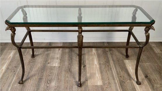 Console Table With Iron Frame With Ball And Claw Feet RS