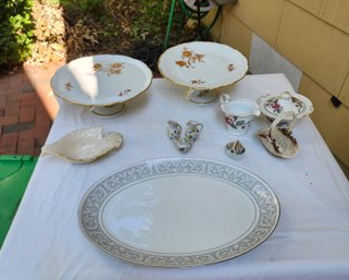 Gold Decorated Porcelain Cake Plates And More